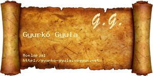 Gyurkó Gyula névjegykártya